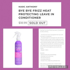 ❌SOLD❌Marc Anthony Bye Bye Frizz Leave In Conditioner